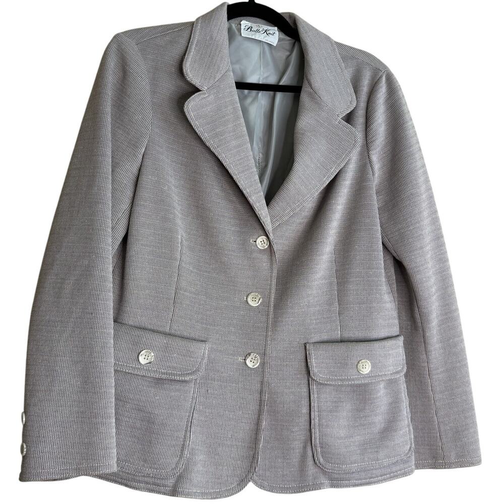 VTG Butte Knit Blazer Jacket Women Large Knit Business Cozy Neutral Minimalistic